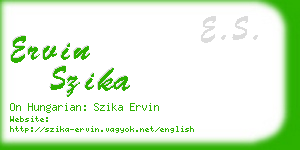 ervin szika business card